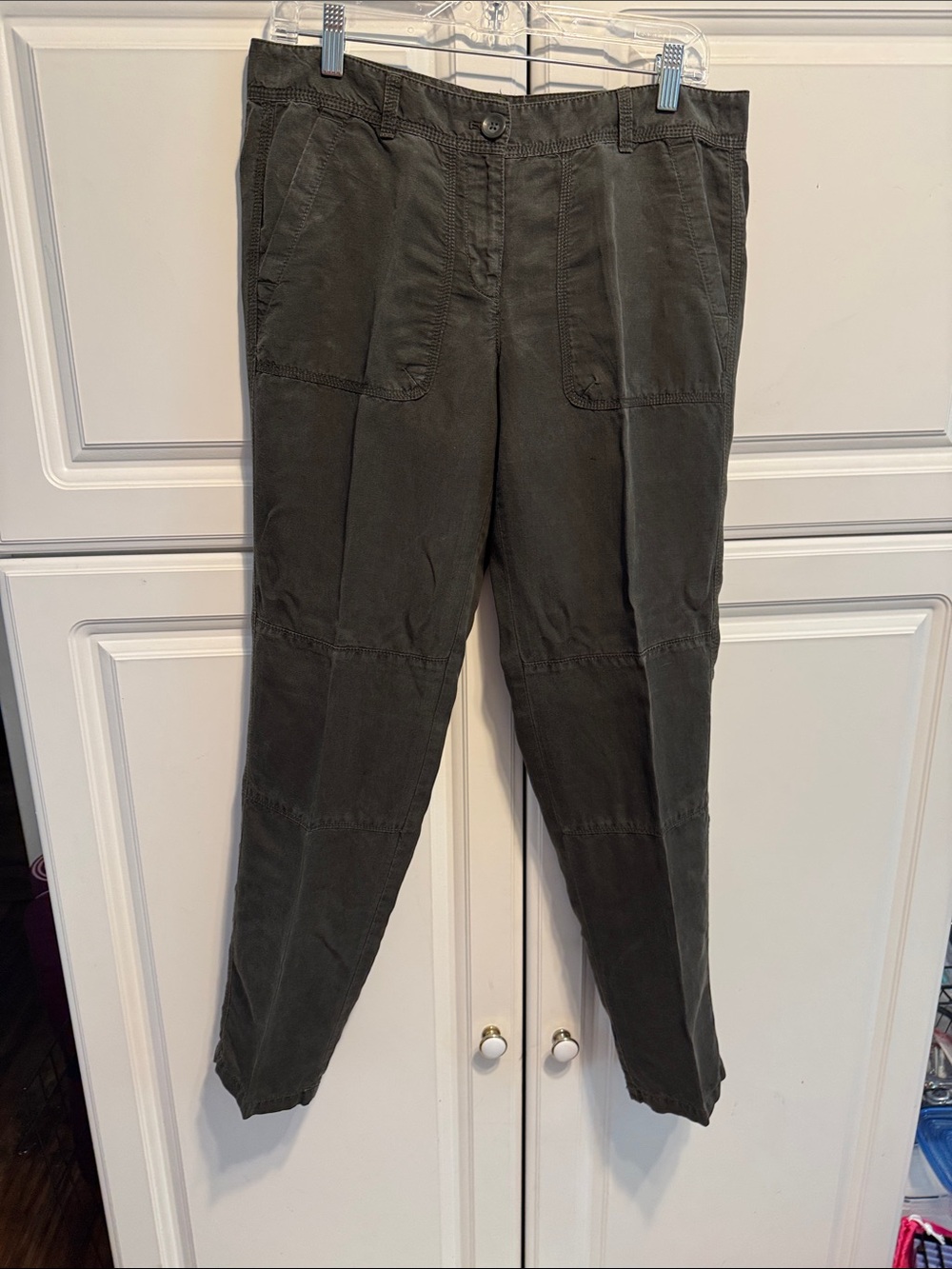 LOFT Olive Green Cargo Tapered Pants